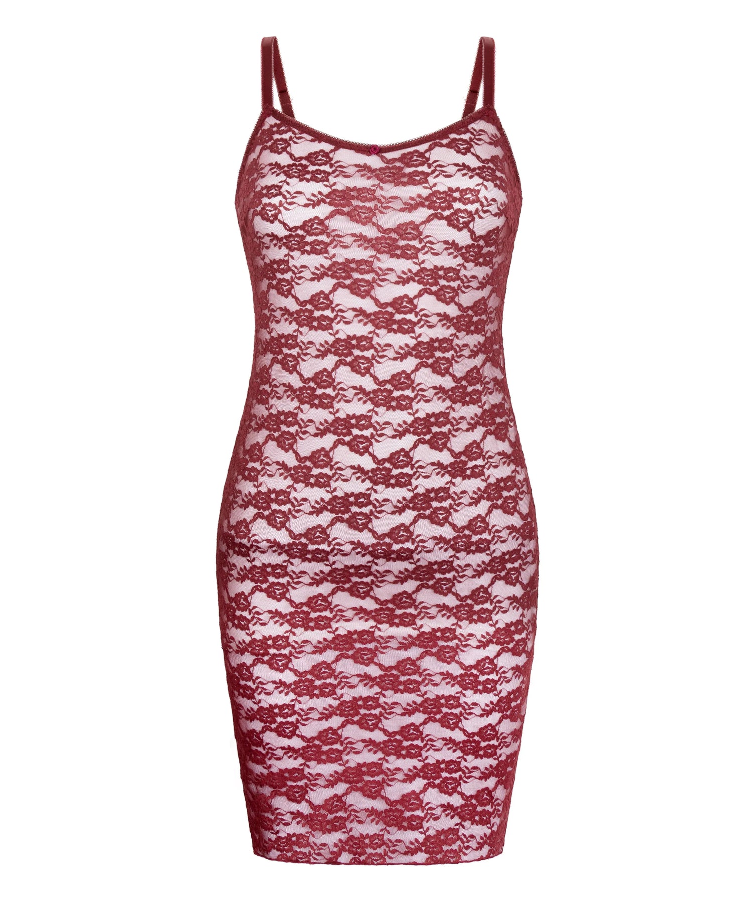 Hunkemoller Red Women Allover Lace Slipdress SKU: 304634_Red Image 04