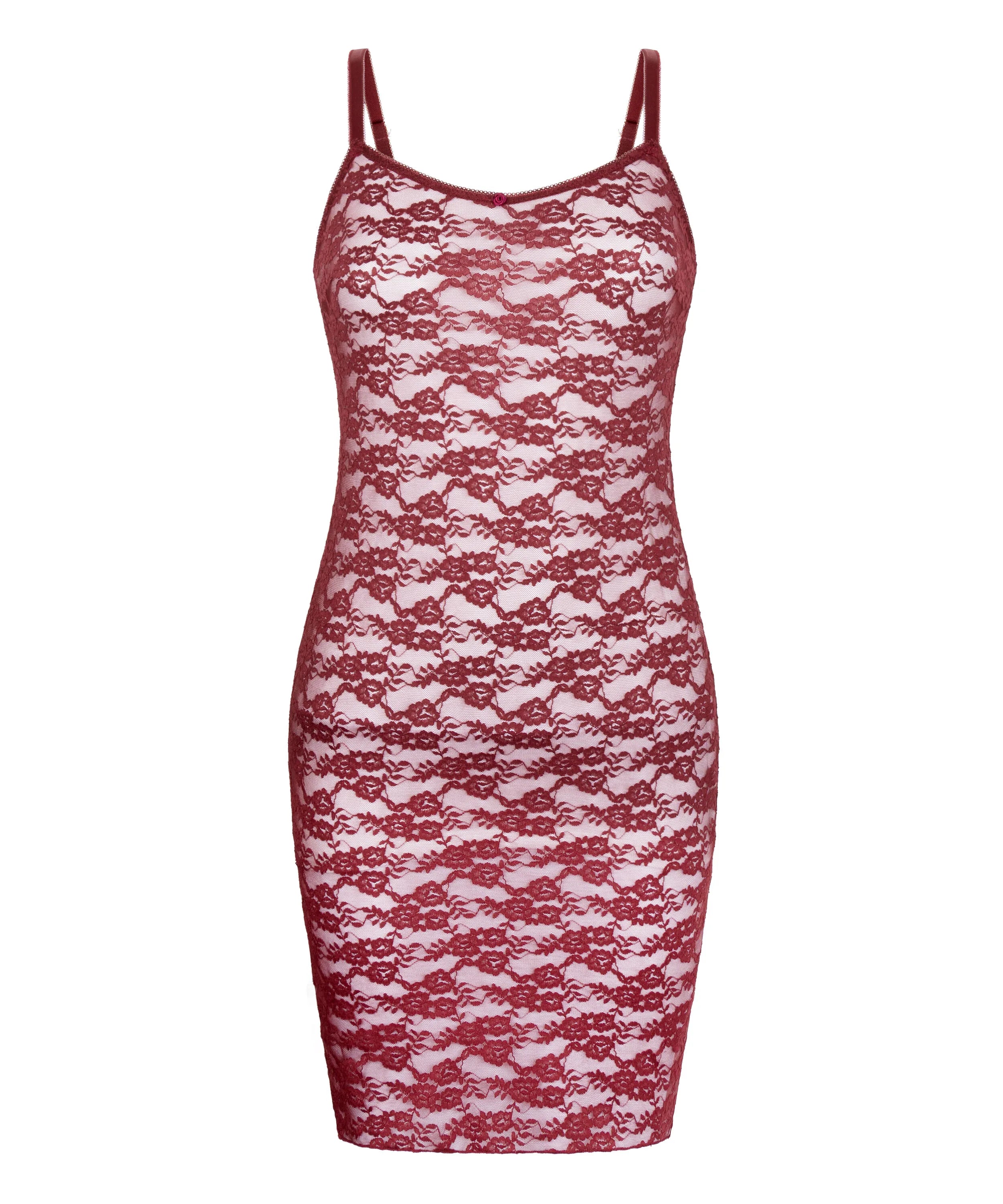 Hunkemoller Red Women Allover Lace Slipdress SKU: 304634_Red Image 04