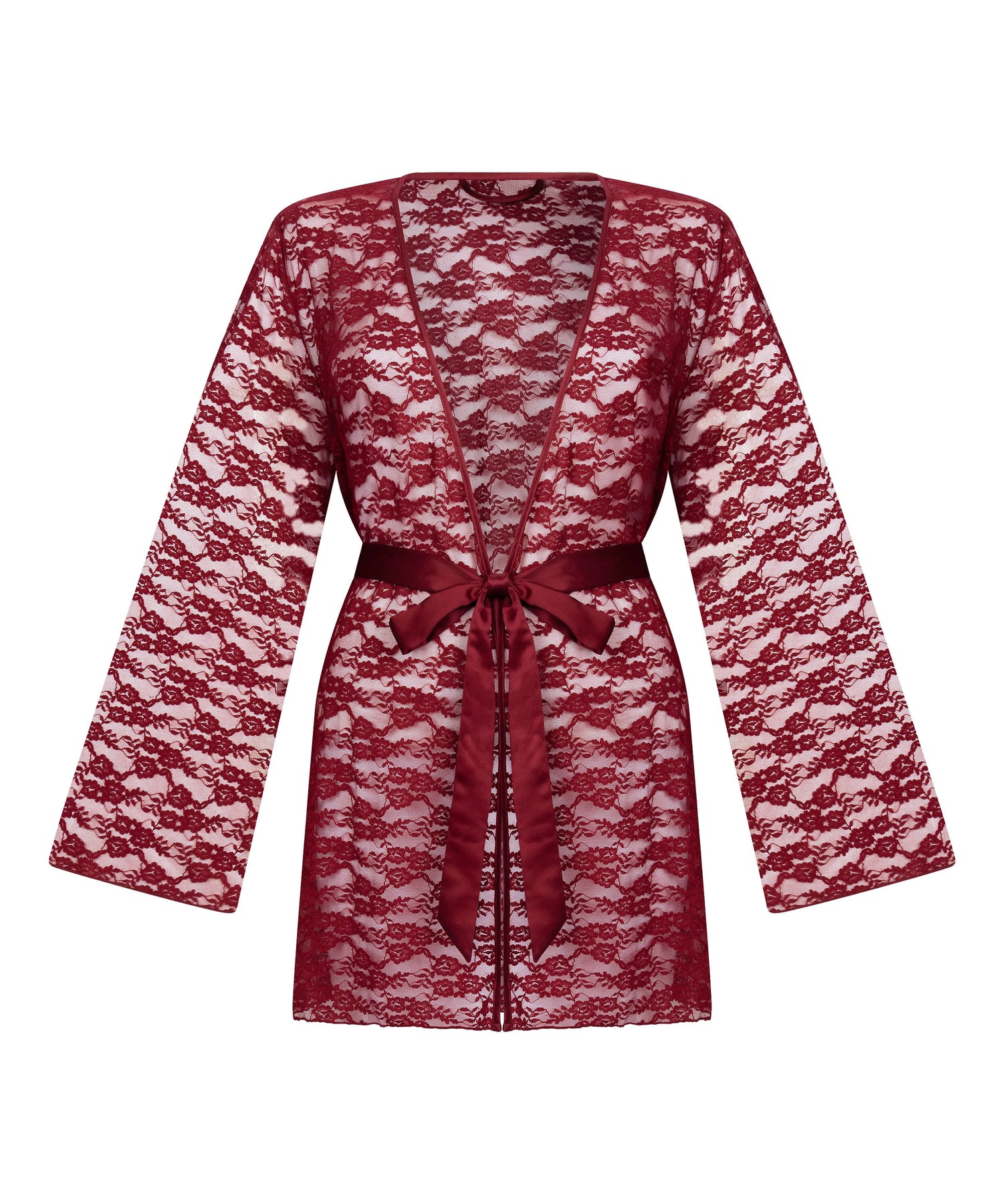 Hunkemoller Red Women Allover Lace Kimono SKU: 304636_Red Image 05