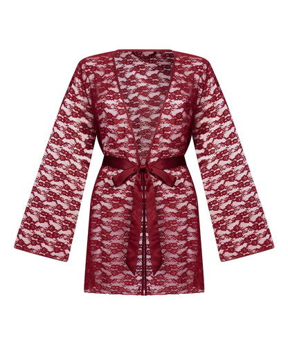 Hunkemoller Red Women Allover Lace Kimono SKU: 304636_Red Image 05