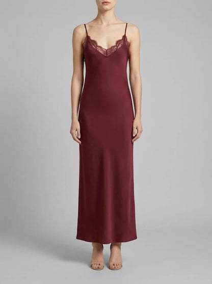 Hunkemoller Cabernet Women Slipdress Long Satin SKU: 304638_Cabernet Image 00