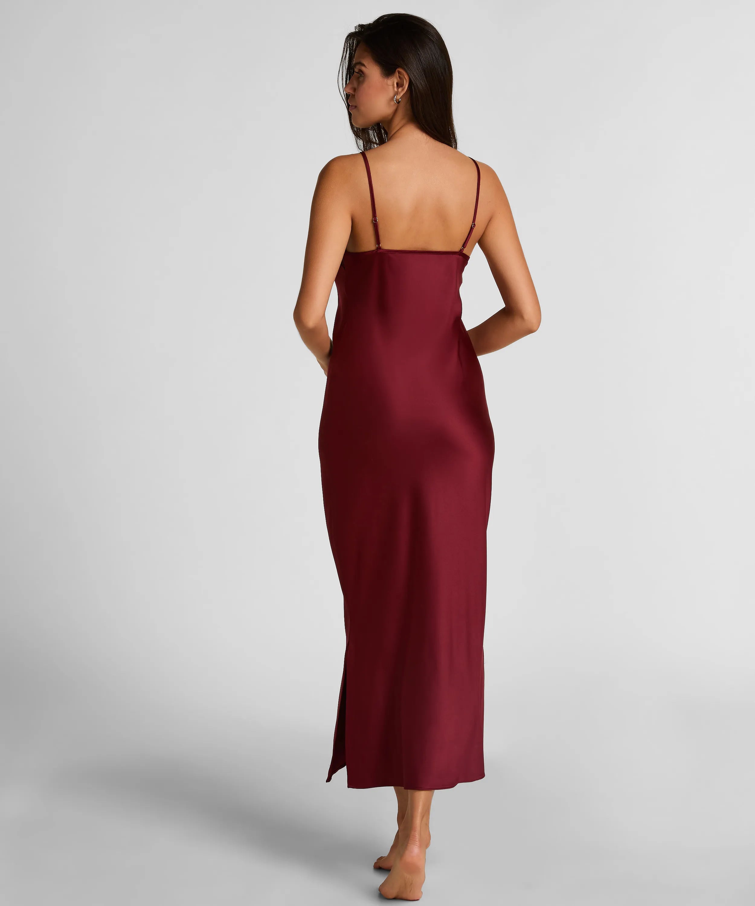 Hunkemoller Cabernet Women Slipdress Long Satin SKU: 304638_Cabernet Image 03