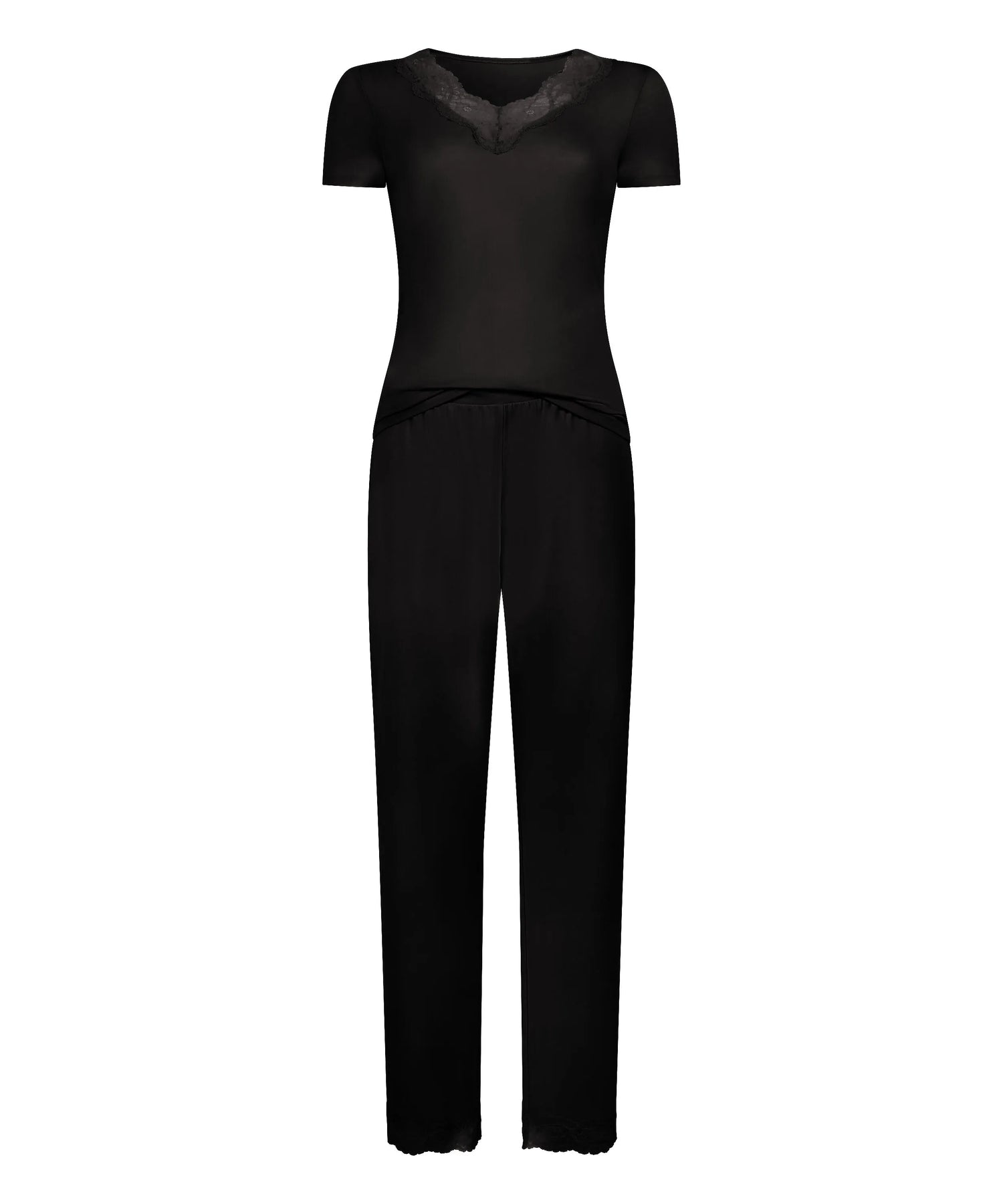 Hunkemoller Black Women Nana Pyjama Set SKU: 304644_Black Image 04