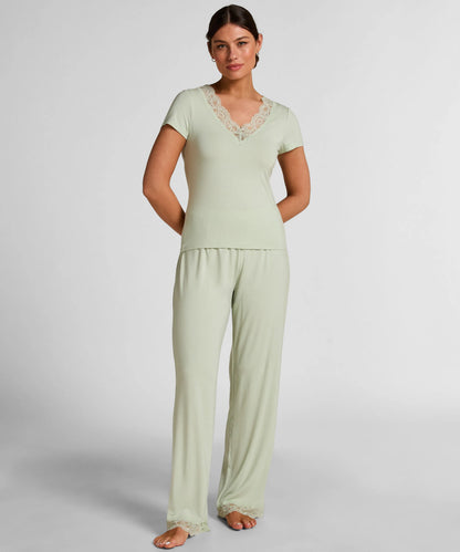 Hunkemoller Green Women Nana Pyjama Set SKU: 304645_Green Image 01