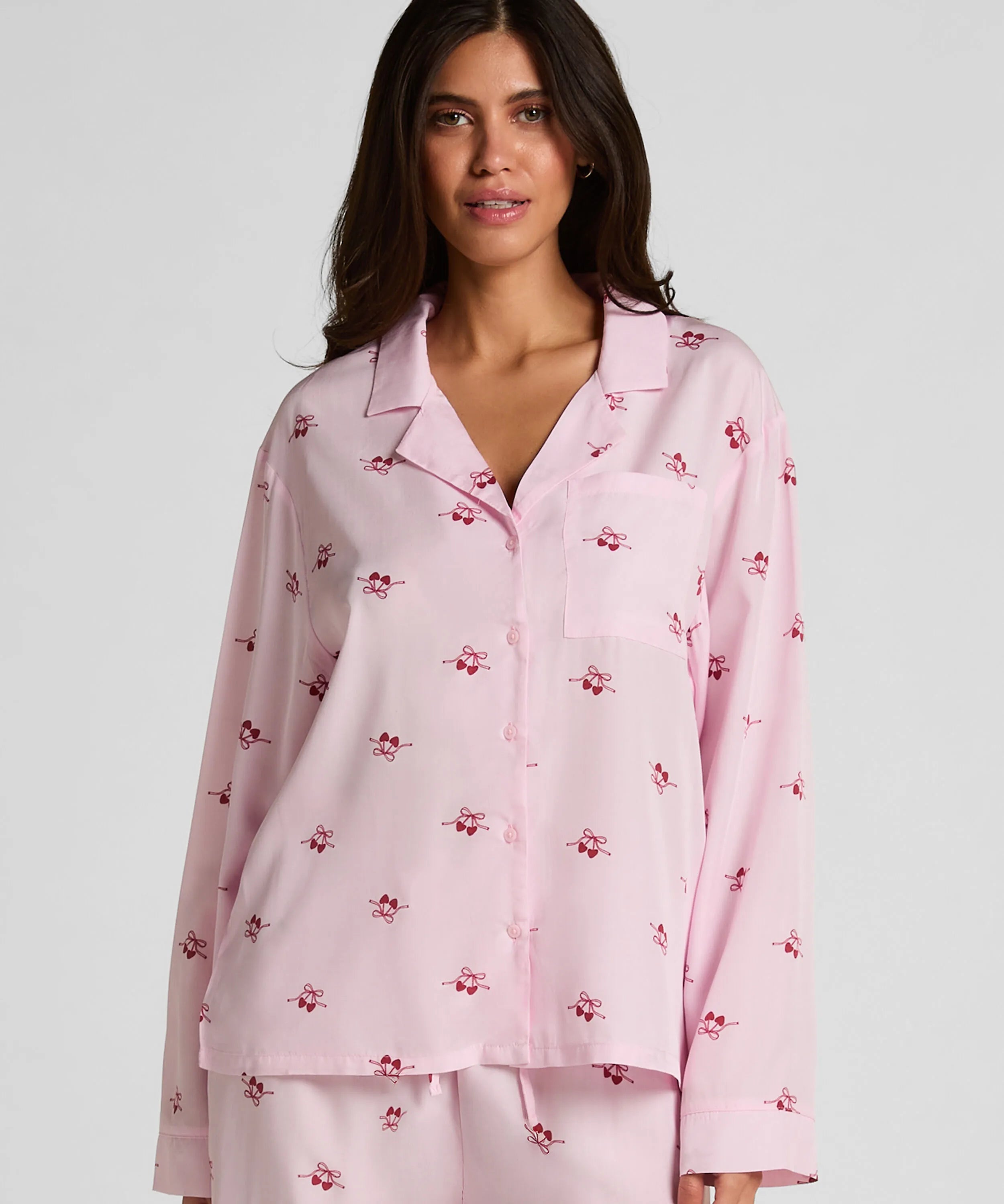 Hunkemoller Pink Women Cherry Woven Jacket SKU: 304648_Pink Image 01