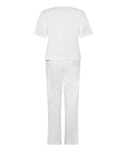 Hunkemoller White Women Pyjama Set Cotton Print SKU: 304650_White Image 05