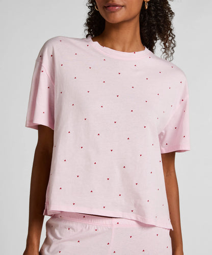 Hunkemoller Pink Women Pyjama Set Cotton Print SKU: 304651_Pink Image 02