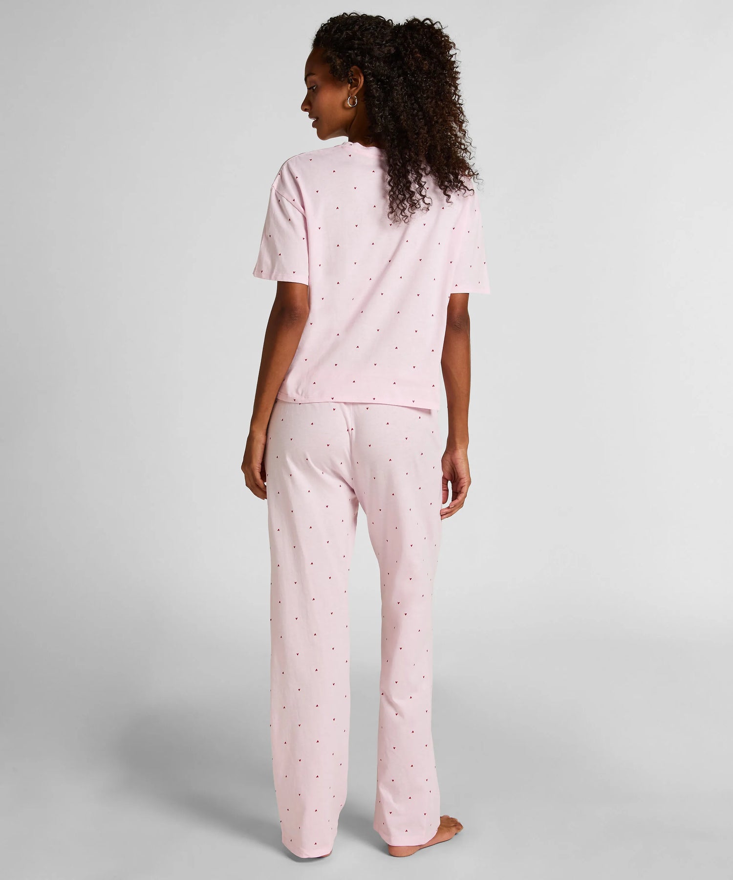 Hunkemoller Pink Women Pyjama Set Cotton Print SKU: 304651_Pink Image 03