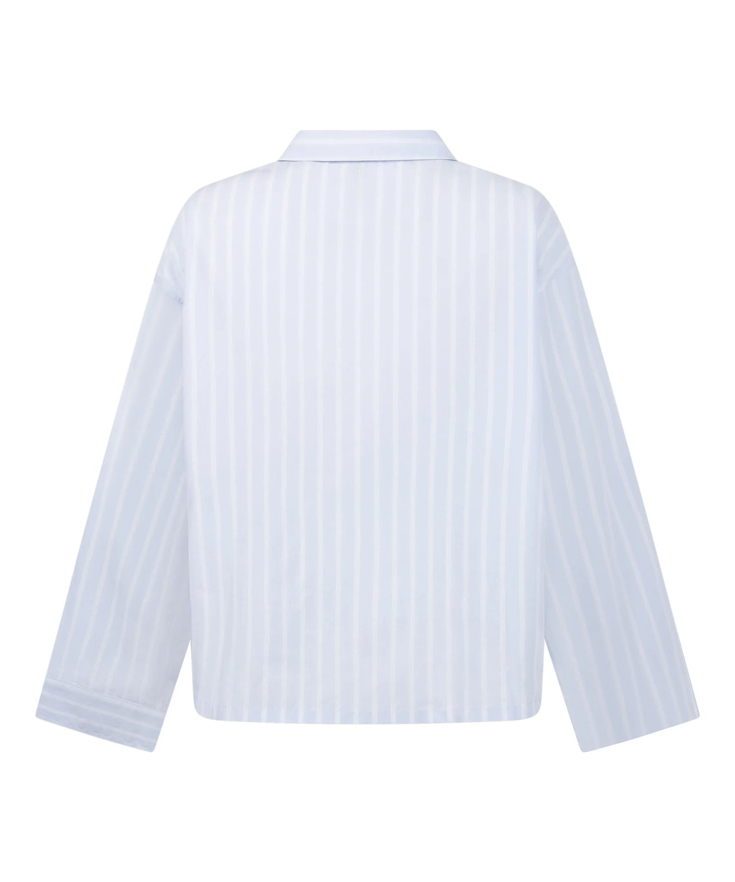 Hunkemoller Blue Women Stripe Cotton Woven Jacket SKU: 304652_Blue Image 06