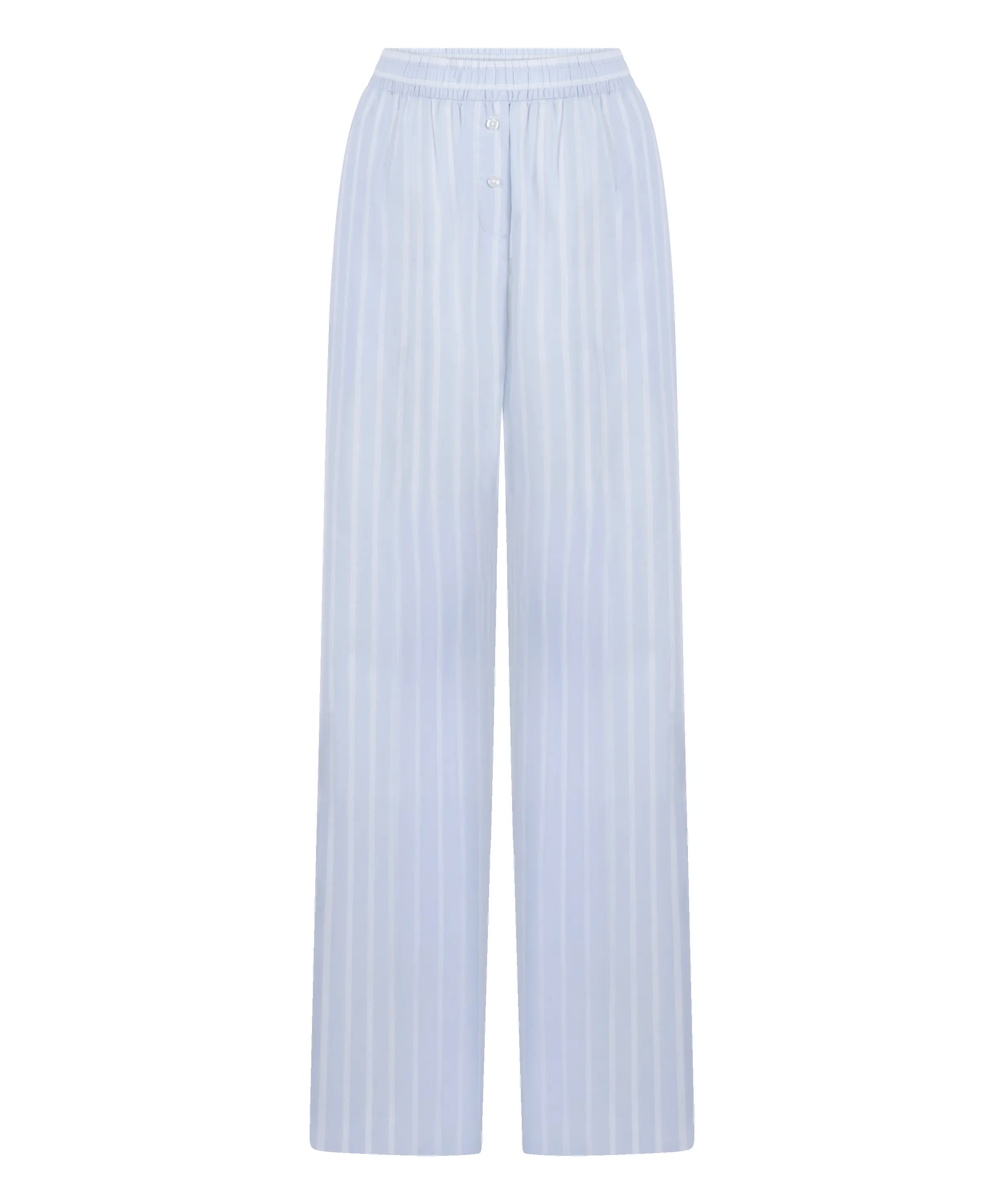 Hunkemoller Blue Women Stripe Cotton Woven Pant SKU: 304653_Blue Image 04