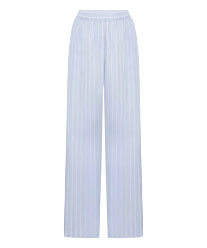 Hunkemoller Blue Women Stripe Cotton Woven Pant SKU: 304653_Blue Image 04