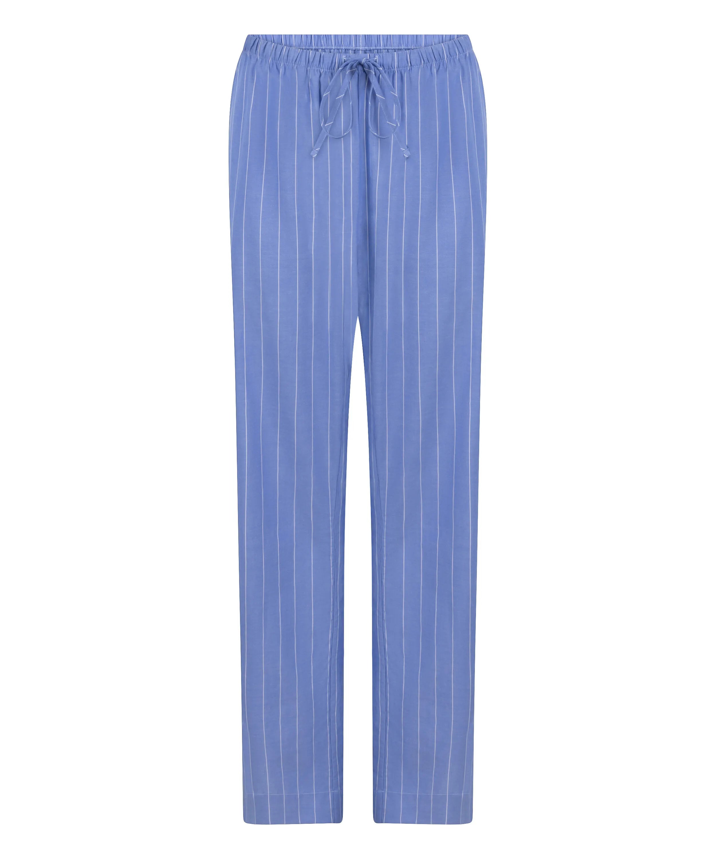 Hunkemoller Blue Women Stripe Cotton Woven Pant SKU: 304655_Blue Image 04