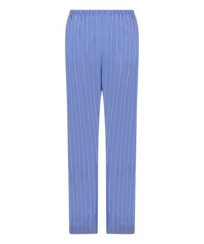 Hunkemoller Blue Women Stripe Cotton Woven Pant SKU: 304655_Blue Image 05