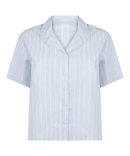 Hunkemoller Blue Women Striped Jacket Cotton SKU: 304657_Blue Image 04