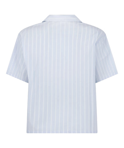 Hunkemoller Blue Women Striped Jacket Cotton SKU: 304657_Blue Image 05