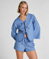 Hunkemoller Blue Women Striped Short Cotton SKU: 304660_Blue Image 01