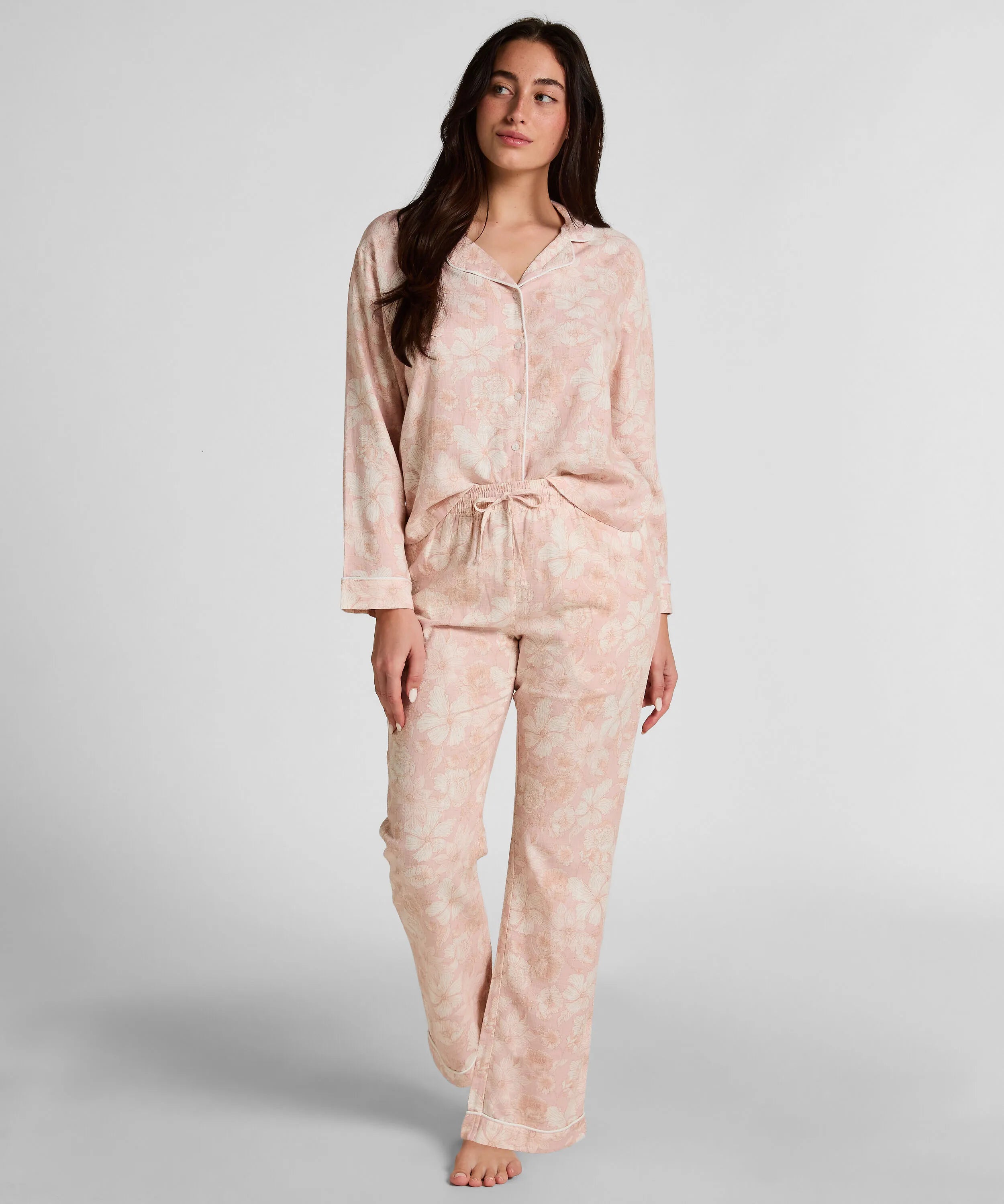 Hunkemoller Pink Women Flower Linen Pant SKU: 304665_Pink Image 01