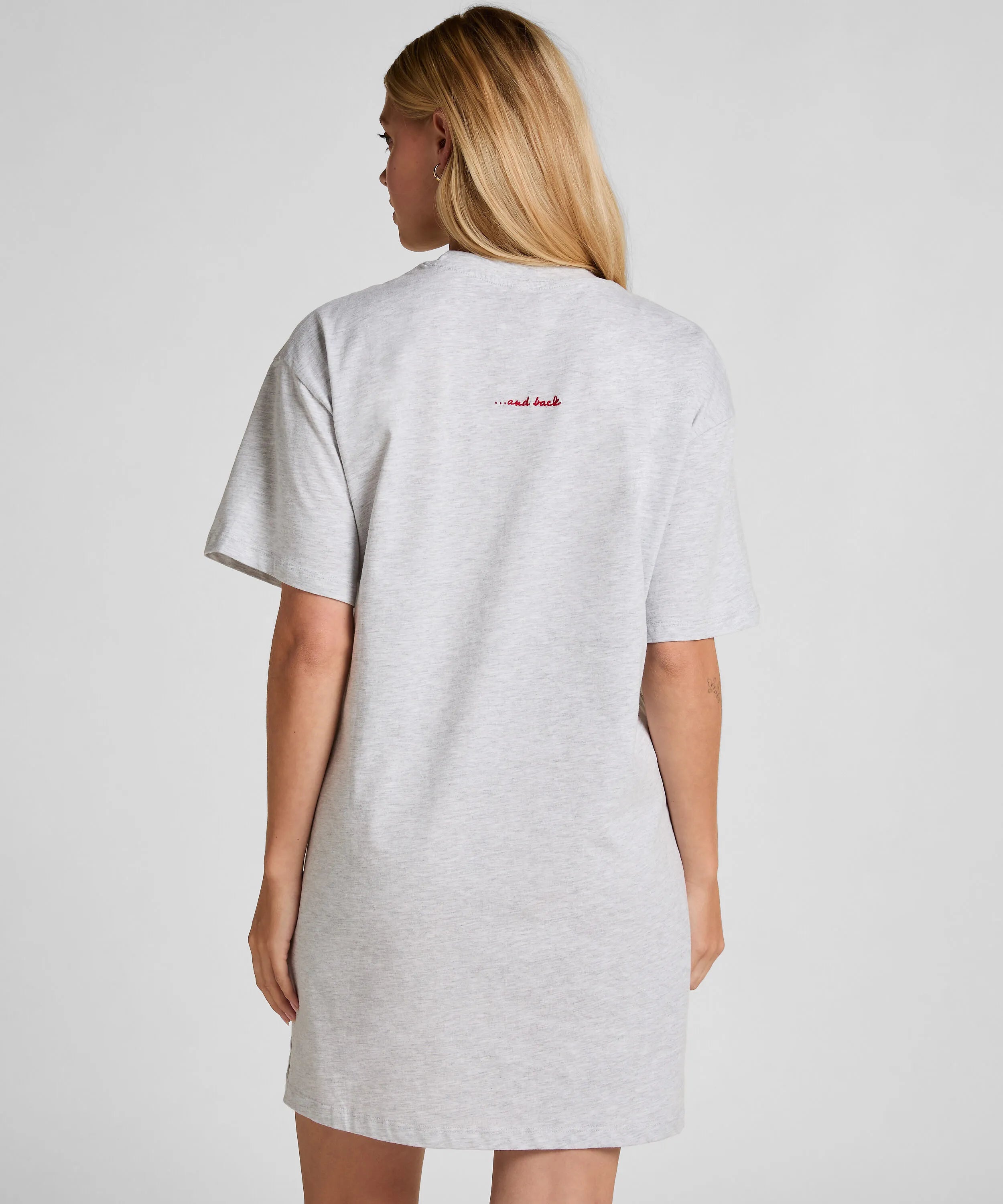 Hunkemoller Grey Women Round Neck Nightshirt SKU: 304666_Grey Image 03
