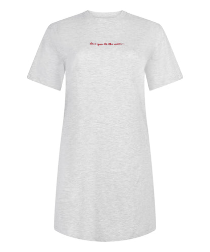 Hunkemoller Grey Women Round Neck Nightshirt SKU: 304666_Grey Image 04