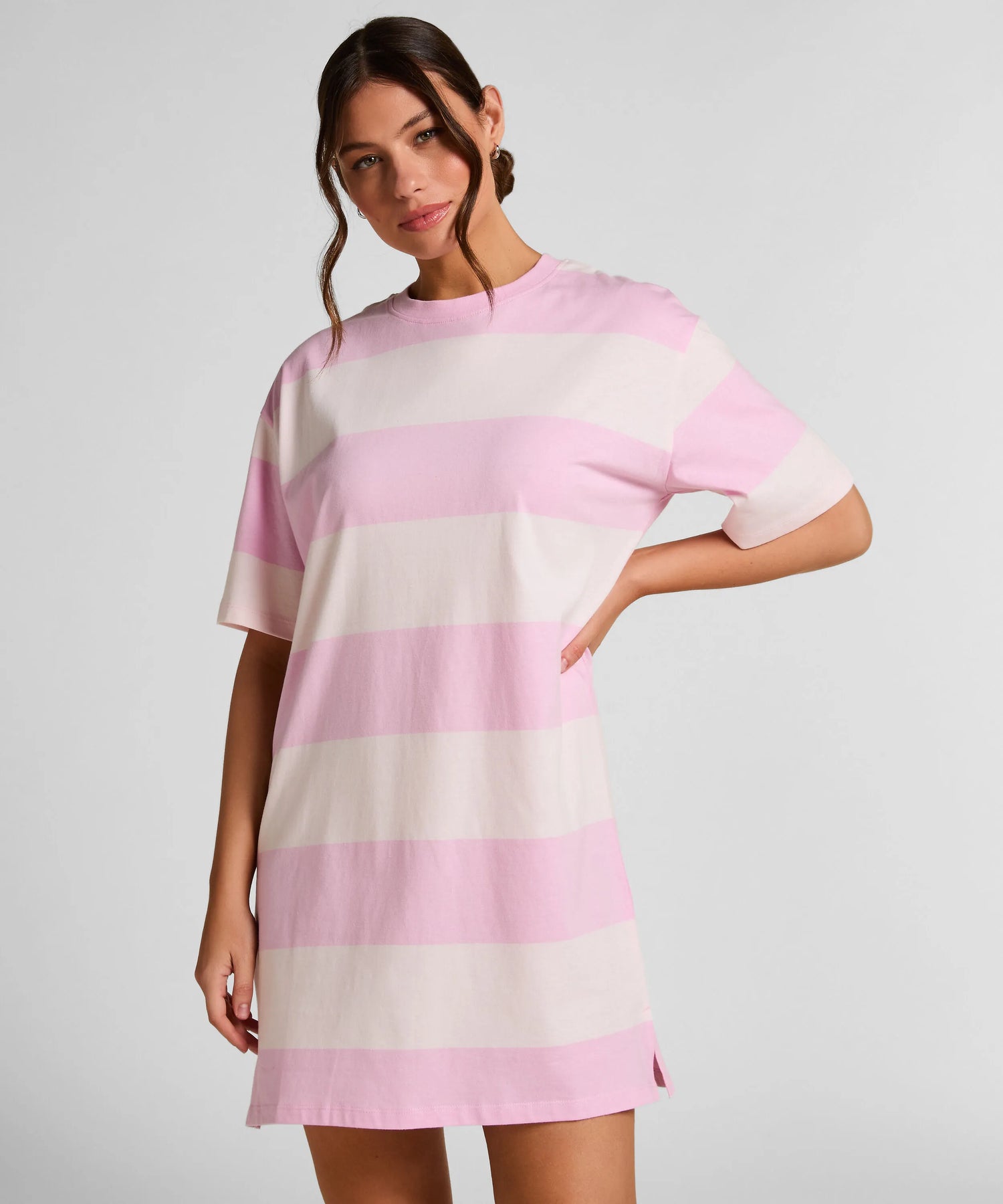 Hunkemoller Pink Women Round Neck Nightshirt SKU: 304667_Pink Image 01