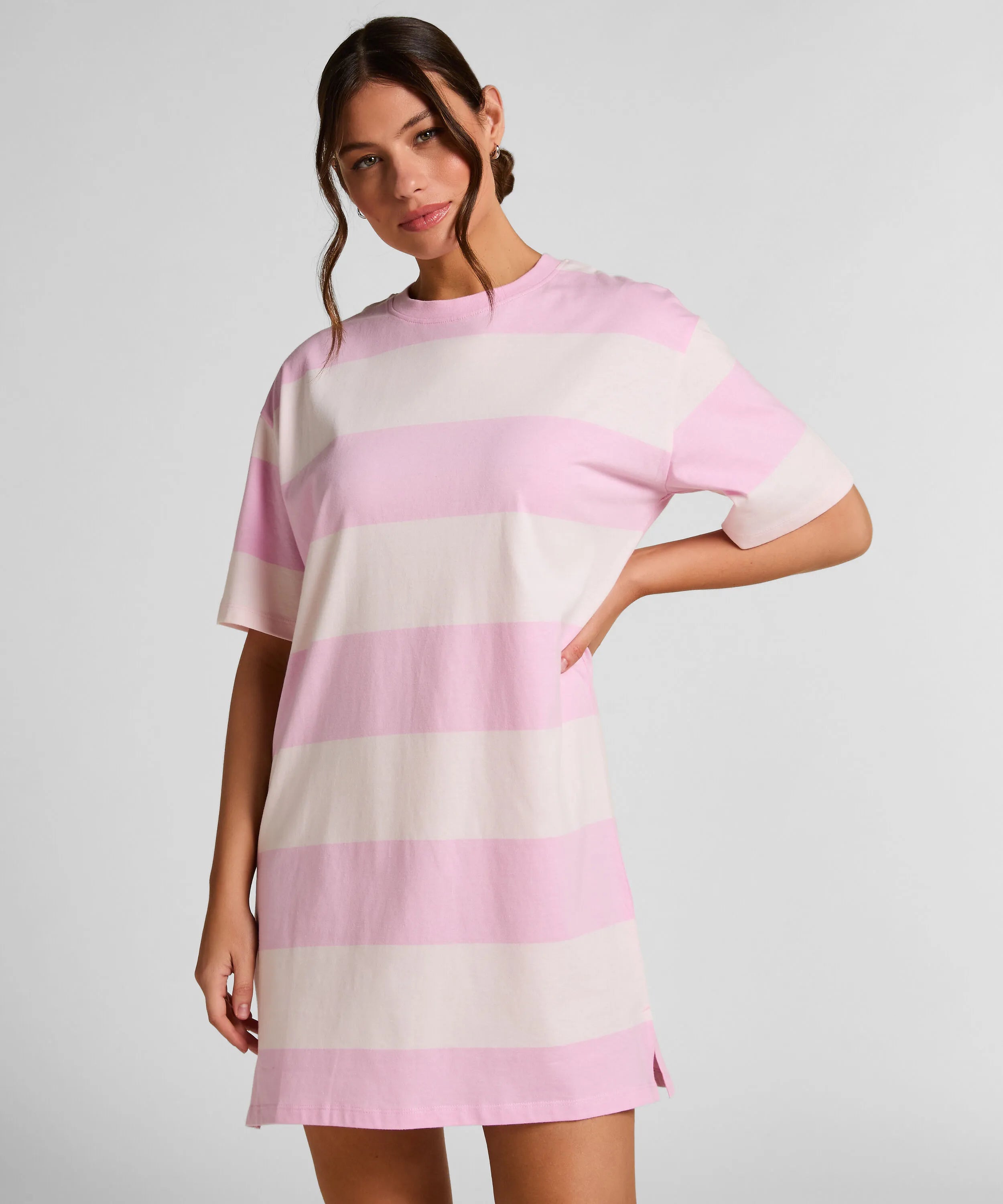 Hunkemoller Pink Women Round Neck Nightshirt SKU: 304667_Pink Image 01