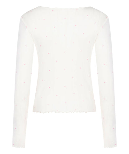 Hunkemoller Gardenia Women Pointelle Pyjama Top SKU: 304672_Gardenia Image 06