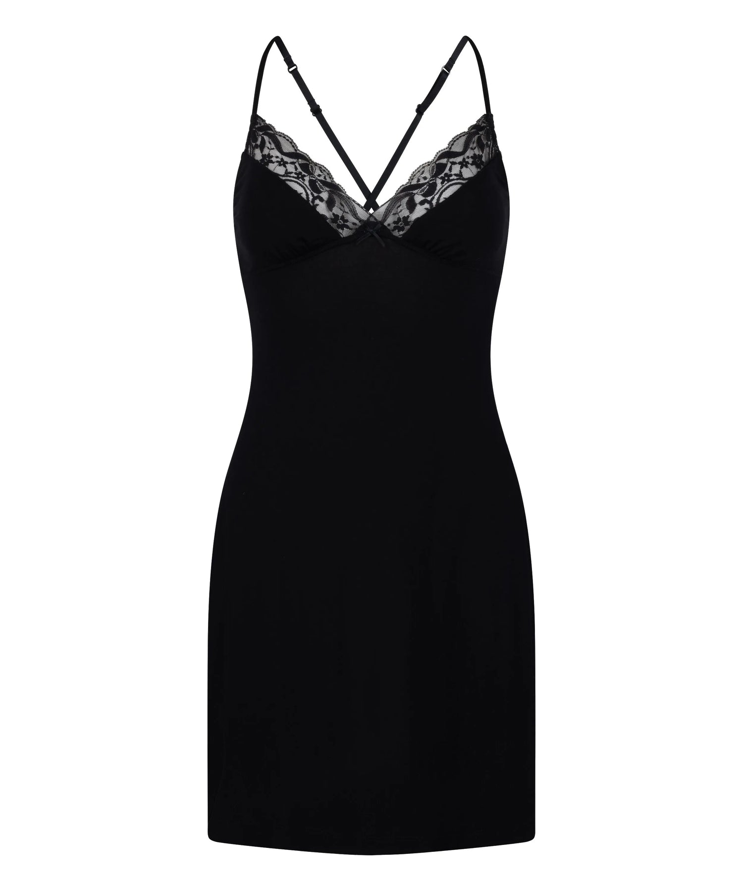 Hunkemoller Black Women Jersey Slipdress SKU: 304684_Black Image 04