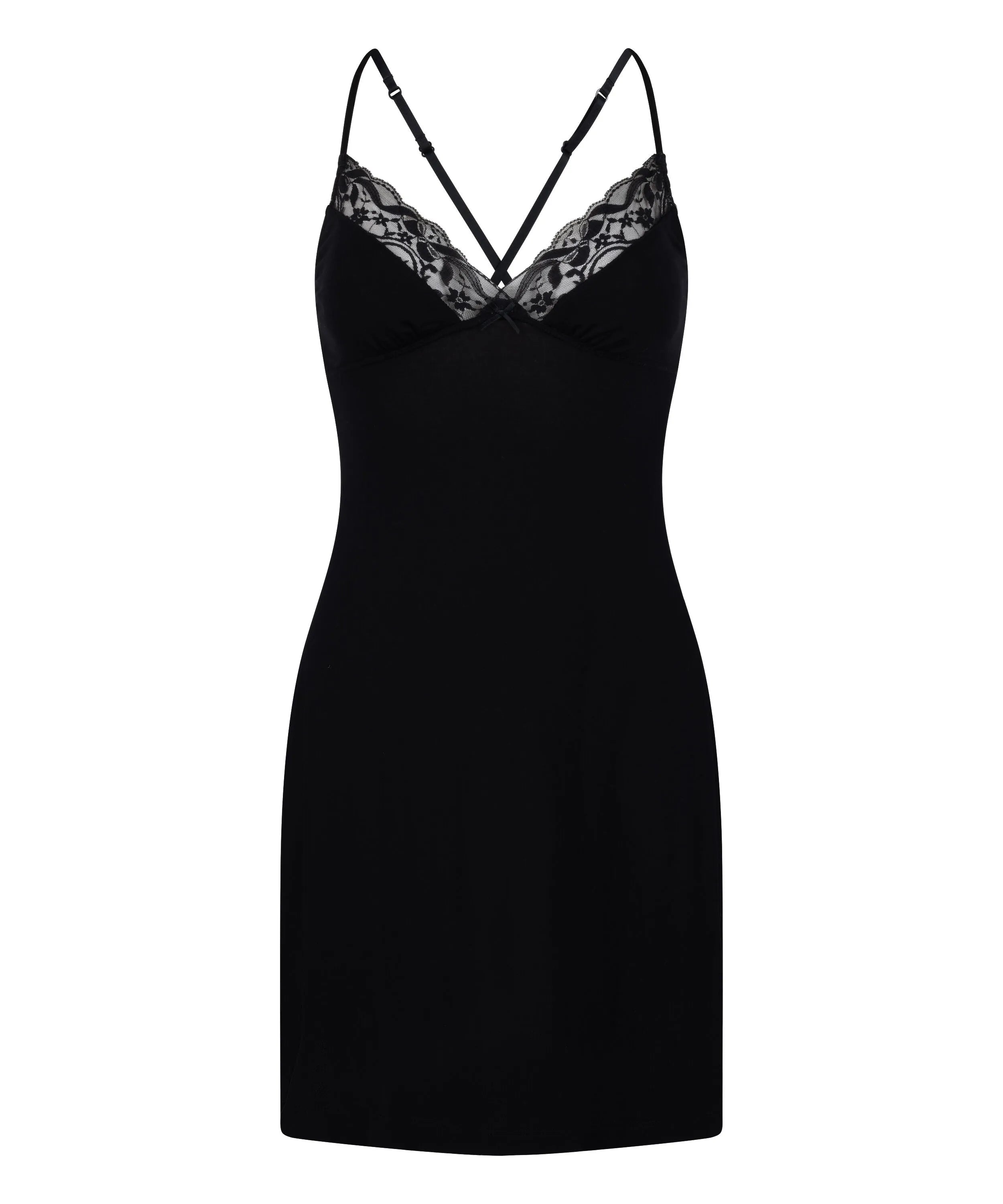Hunkemoller Black Women Jersey Slipdress SKU: 304684_Black Image 04