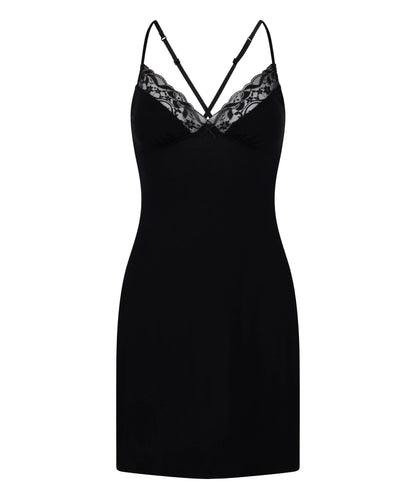 Hunkemoller Black Women Jersey Slipdress SKU: 304684_Black Image 04