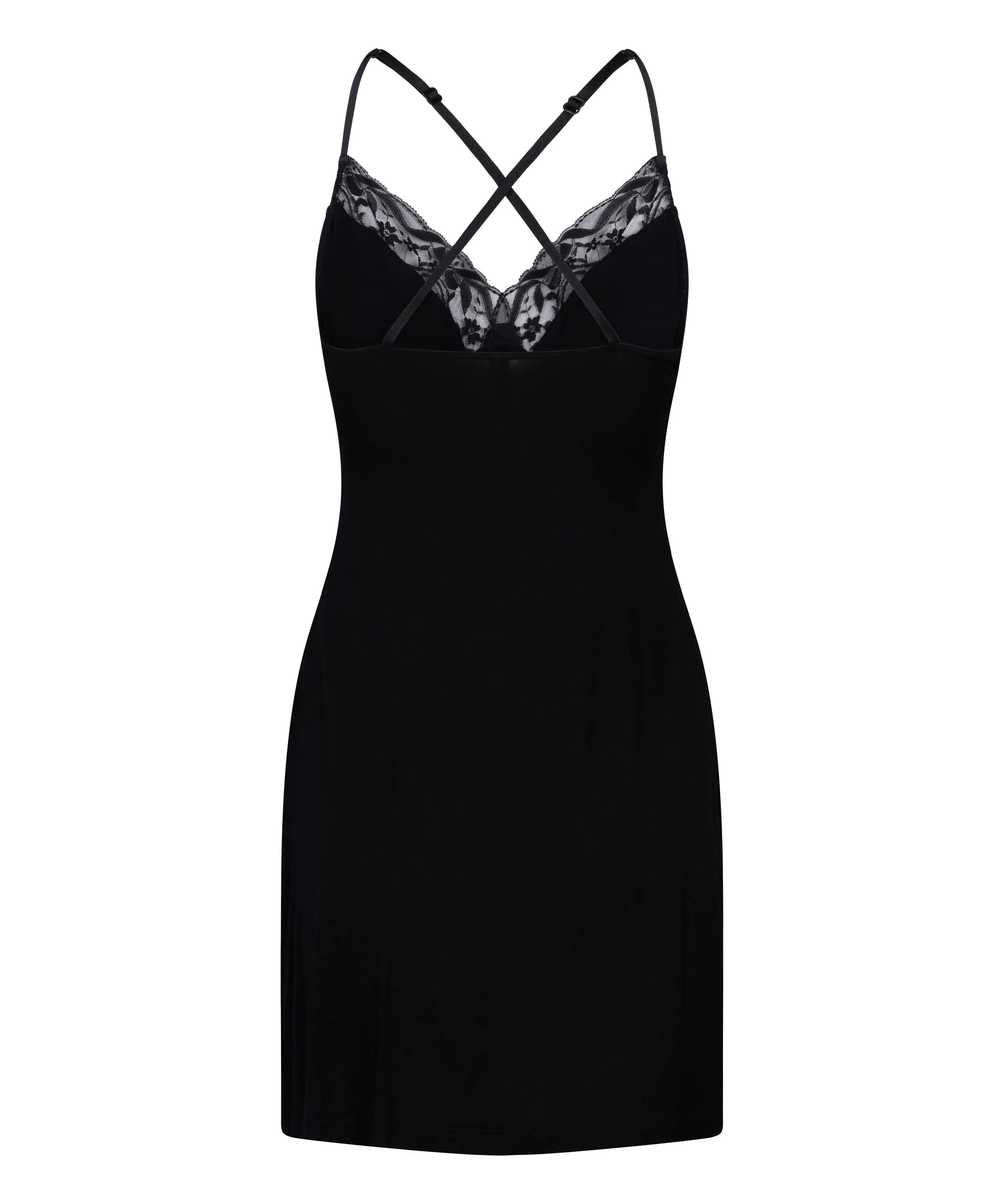 Hunkemoller Black Women Jersey Slipdress SKU: 304684_Black Image 05