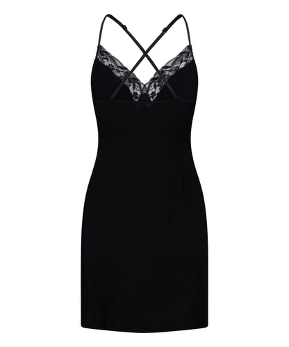 Hunkemoller Black Women Jersey Slipdress SKU: 304684_Black Image 05