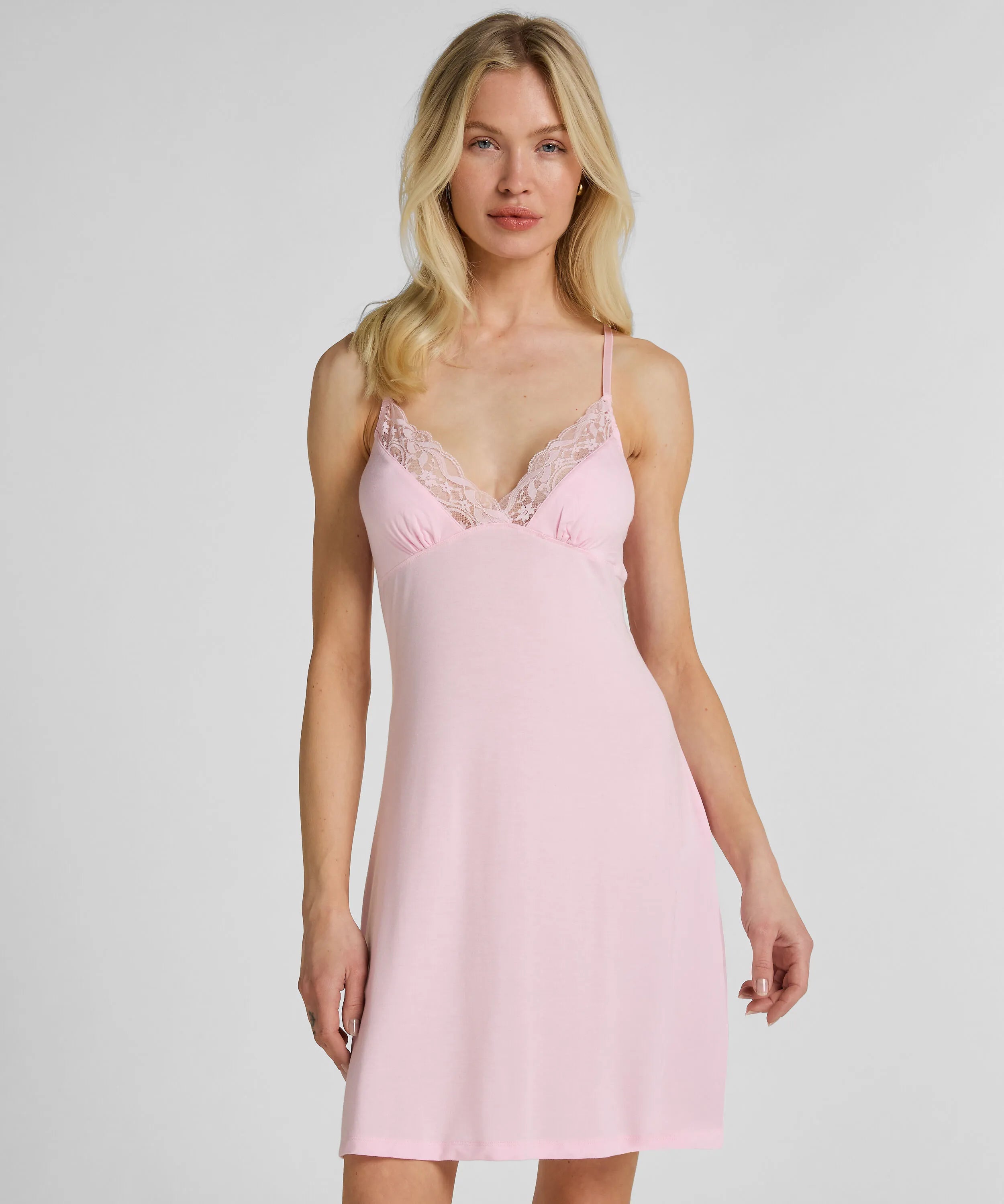 Hunkemoller Pink Women Jersey Slipdress SKU: 304685_Pink Image 01