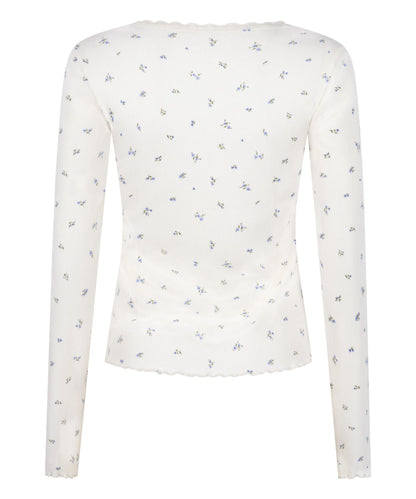 Hunkemoller White Women Daisy Pyjama Top SKU: 304688_White Image 06