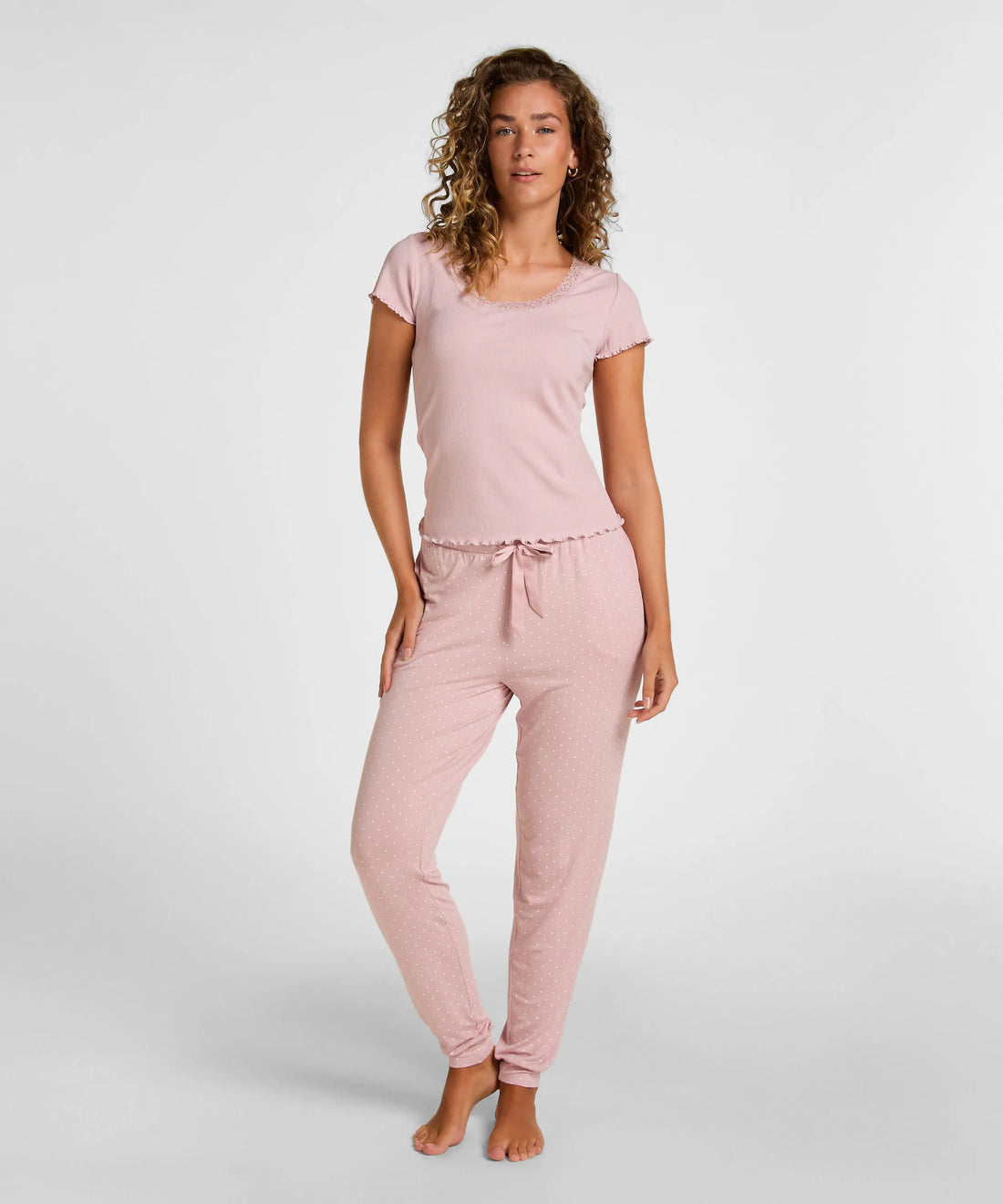Hunkemoller Pink Women Jersey Pyjama Pants SKU: 304690_Pink Image 01