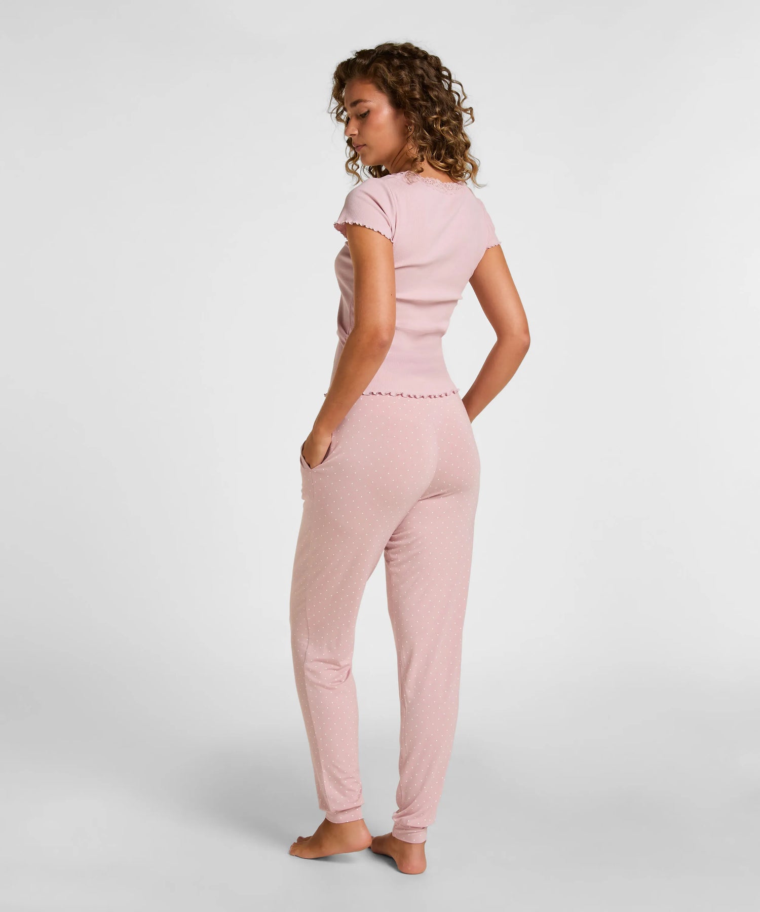 Hunkemoller Pink Women Jersey Pyjama Pants SKU: 304690_Pink Image 03