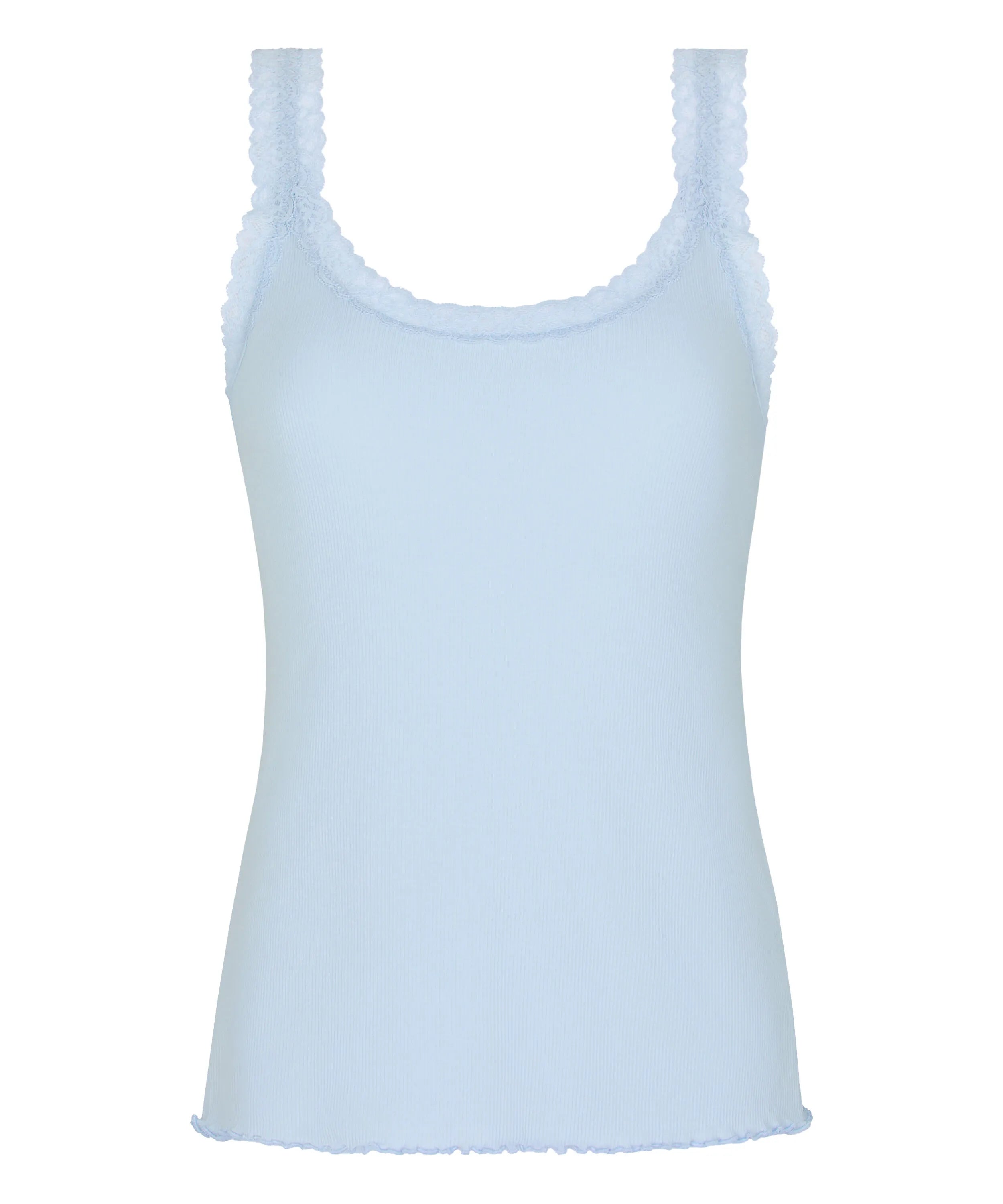 Hunkemoller Blue Women Singlet Rib Jersey Lace SKU: 304698_Blue Image 05