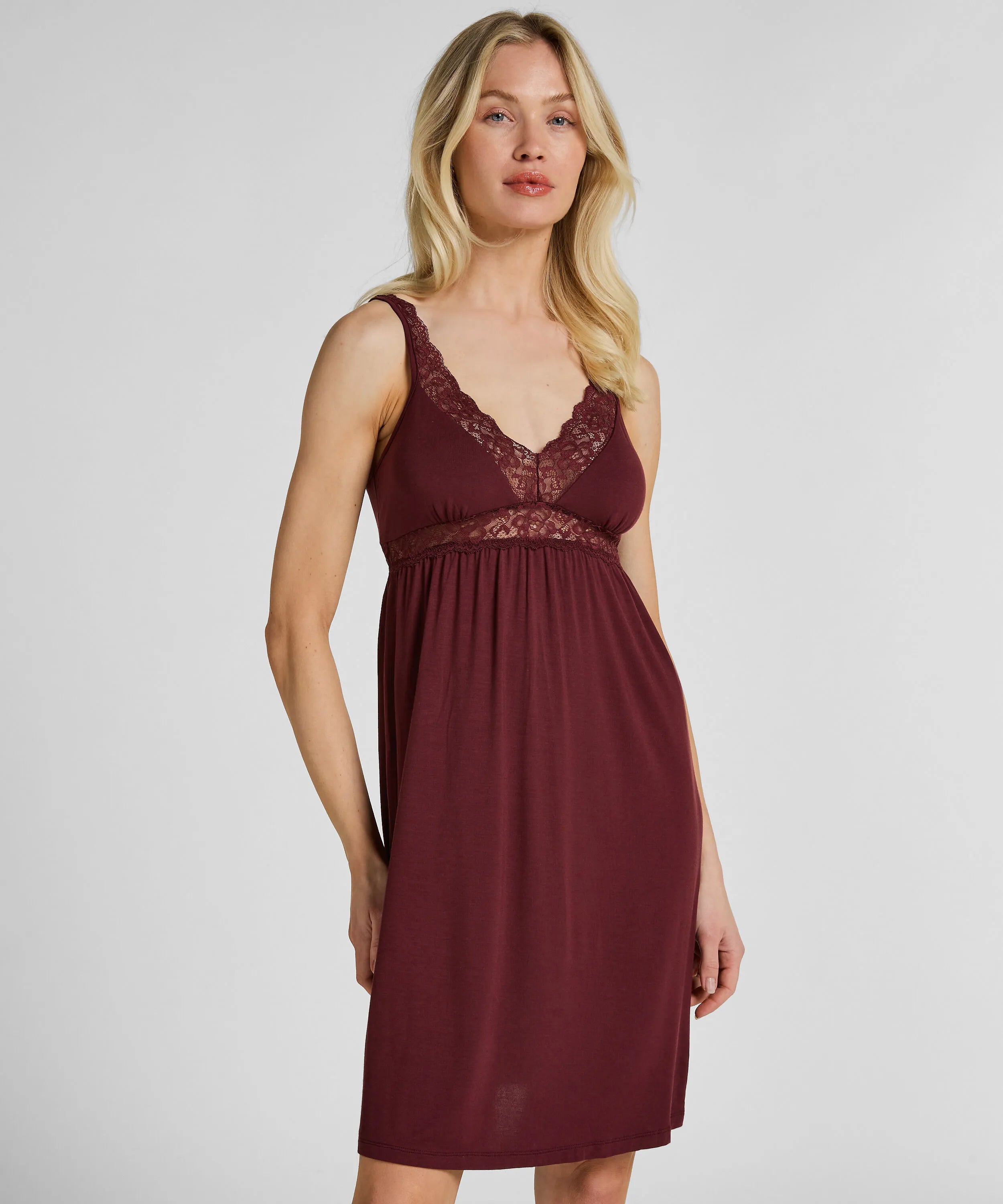 Hunkemoller Purple Women Jersey Slipdress SKU: 304721_Purple Image 01