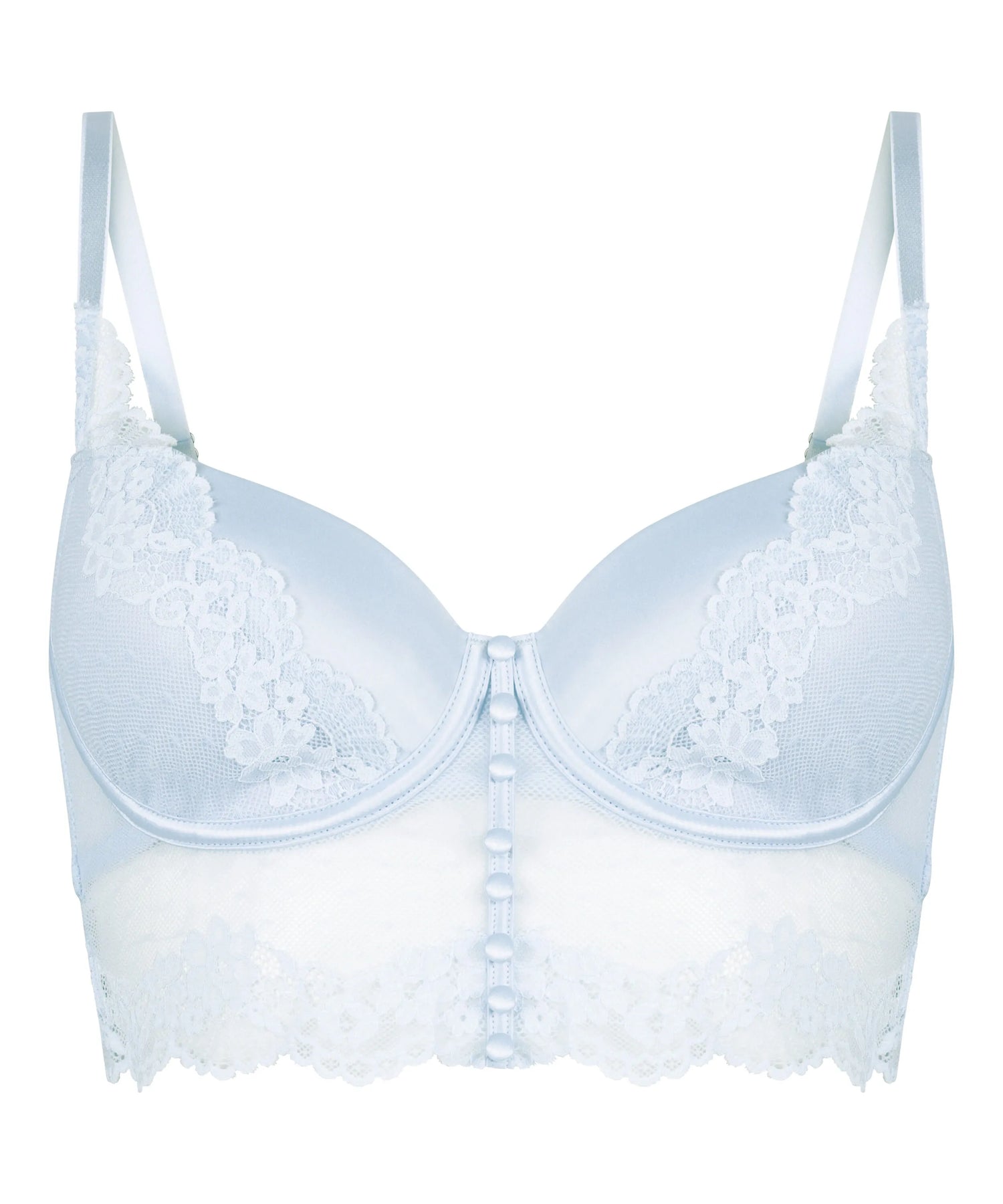 Hunkemoller Blue Women Laila Padded Underwired Longline Bra SKU: 304730_Blue Image 05