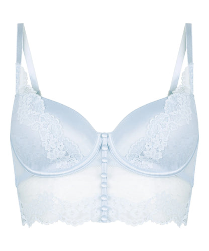 Hunkemoller Blue Women Laila Padded Underwired Longline Bra SKU: 304730_Blue Image 05