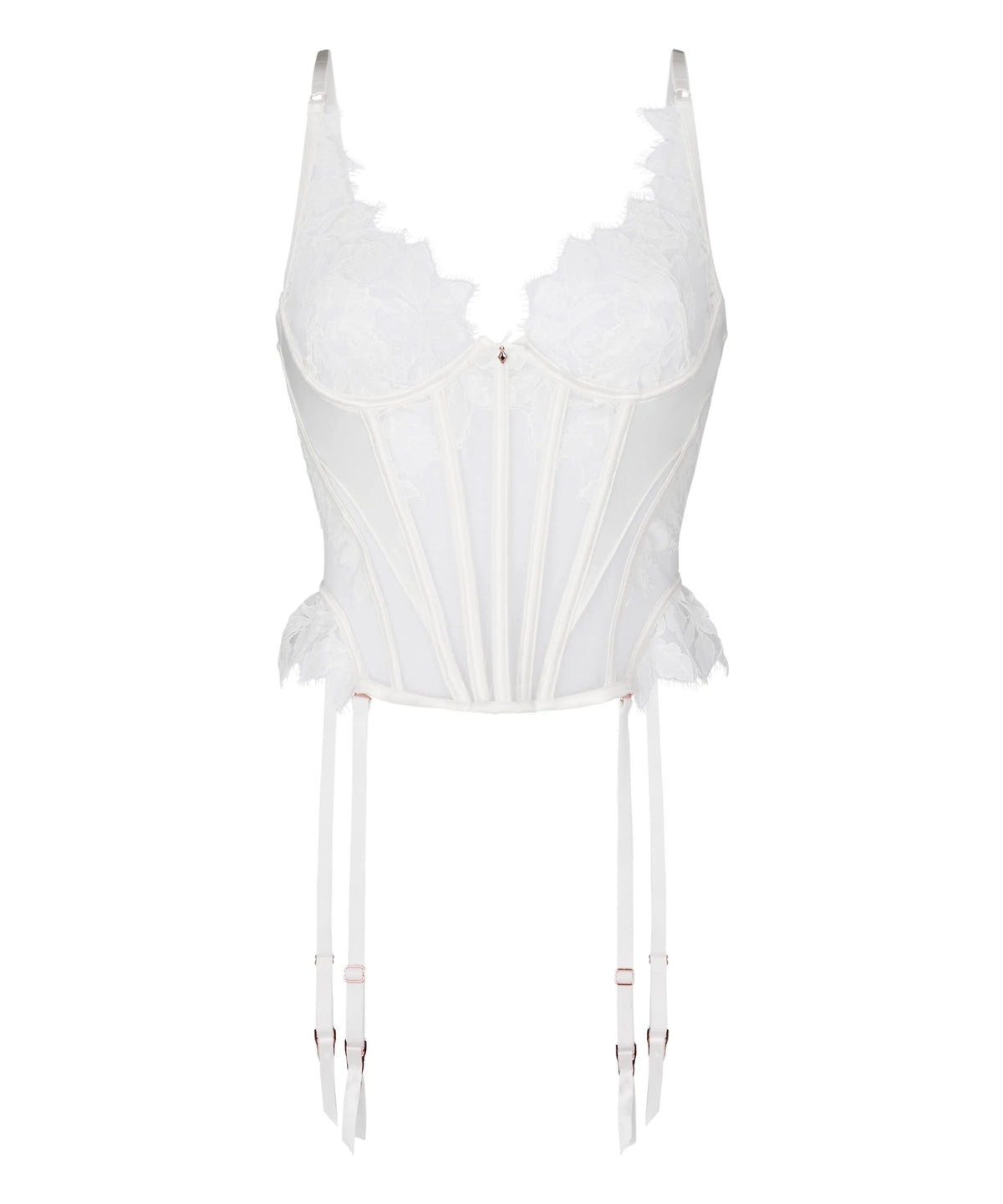 Hunkemoller Snow White Women Bustier Millie in Different Cup Sizes SKU: 304753_Snow White Image 05