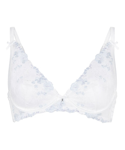 Hunkemoller White Women Peonie Non-Padded Underwired Longline Bra SKU: 304765_White Image 05