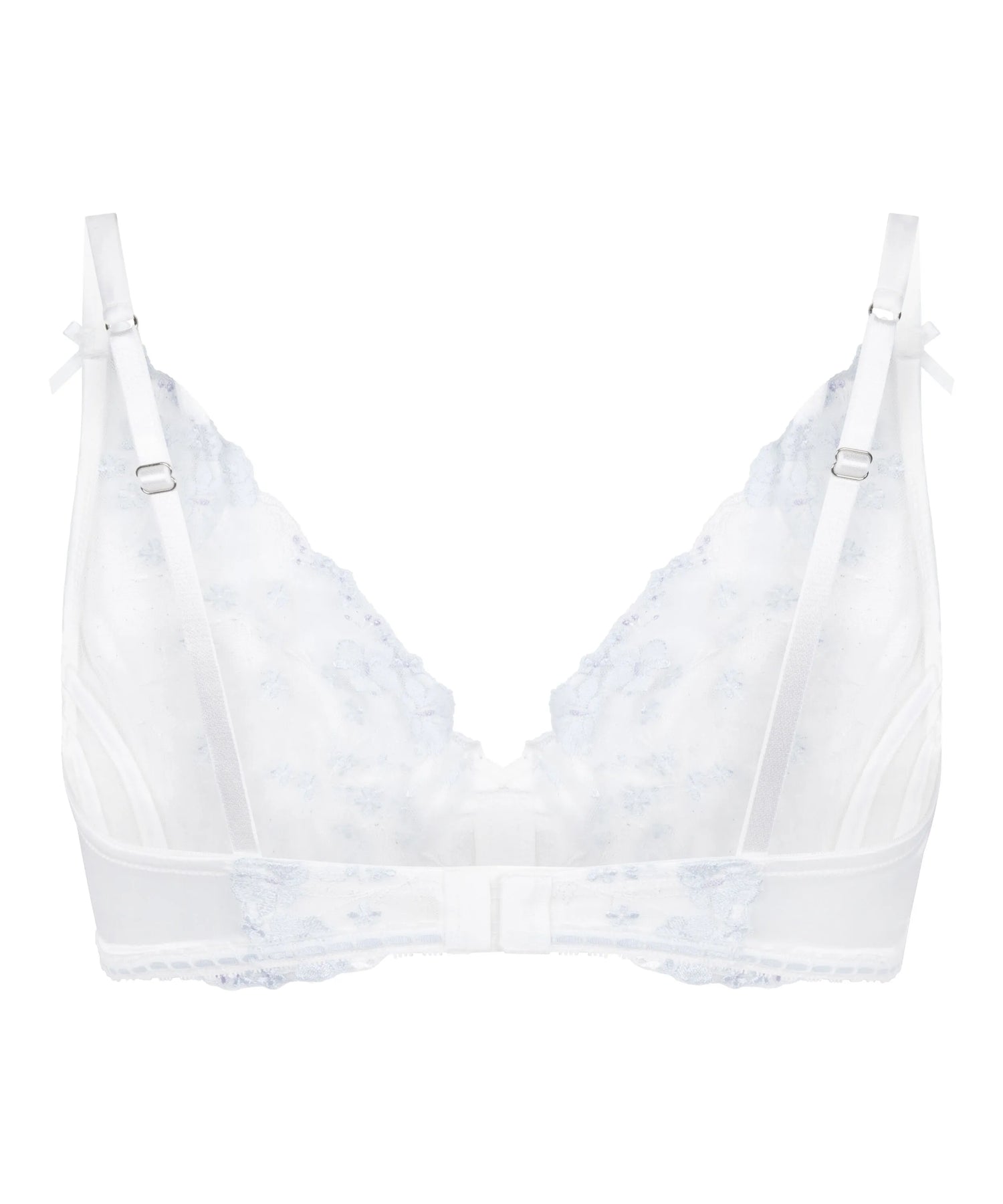 Hunkemoller White Women Peonie Non-Padded Underwired Longline Bra SKU: 304765_White Image 06