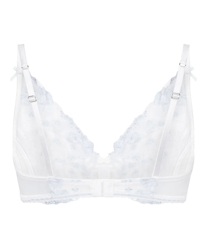Hunkemoller White Women Peonie Non-Padded Underwired Longline Bra SKU: 304765_White Image 06