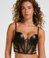 Hunkemoller Black Women Ilenia Padded Underwired Longline Bra SKU: 304773_Black Image 01