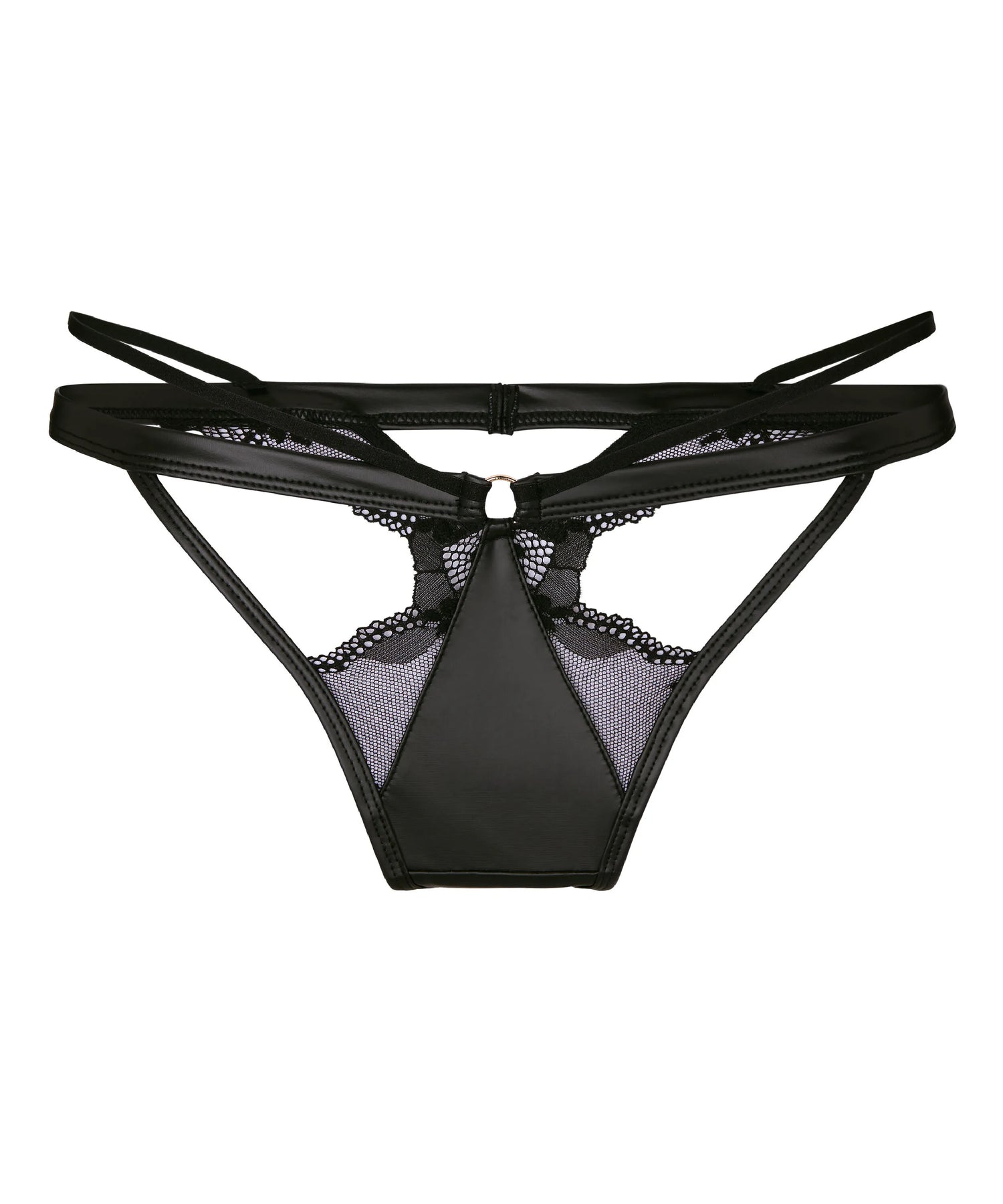 Hunkemoller Black Women Ilenia Highleg Thong SKU: 304774_Black Image 04