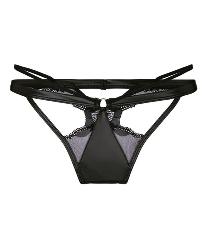 Hunkemoller Black Women Ilenia Highleg Thong SKU: 304774_Black Image 04