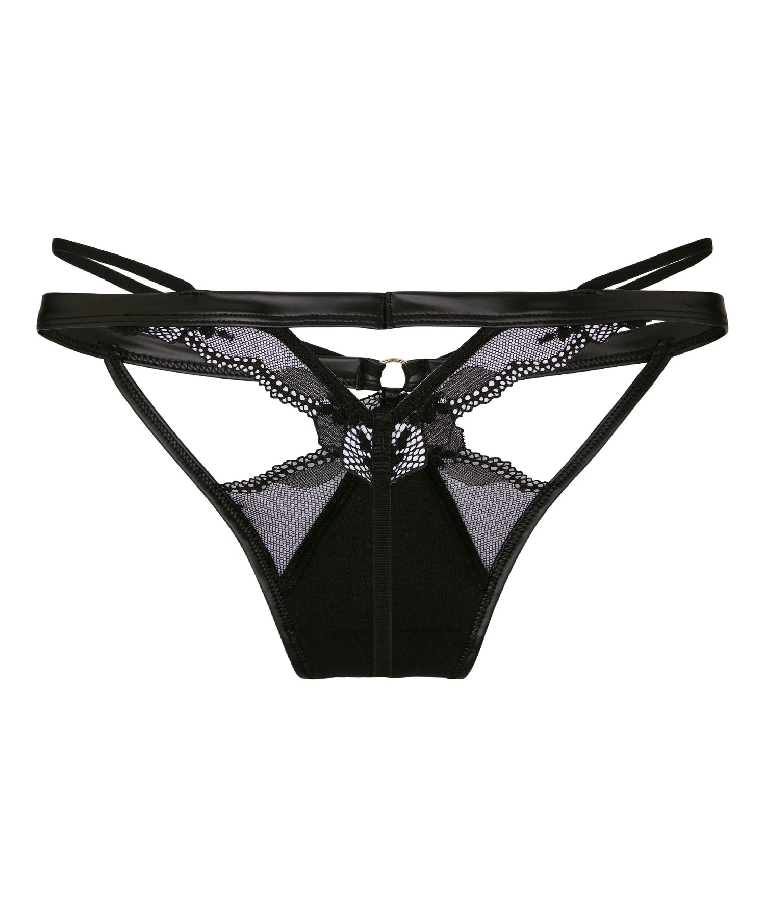 Hunkemoller Black Women Ilenia Highleg Thong SKU: 304774_Black Image 05