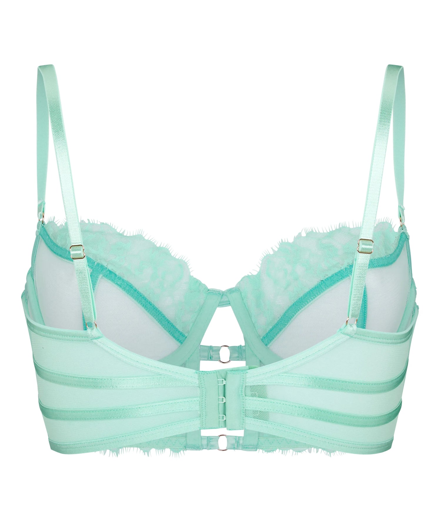 Hunkemoller Green Women Nienke Non-Padded Underwired Longline Bra SKU: 304825_Green Image 06