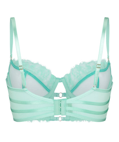Hunkemoller Green Women Nienke Non-Padded Underwired Longline Bra SKU: 304825_Green Image 06