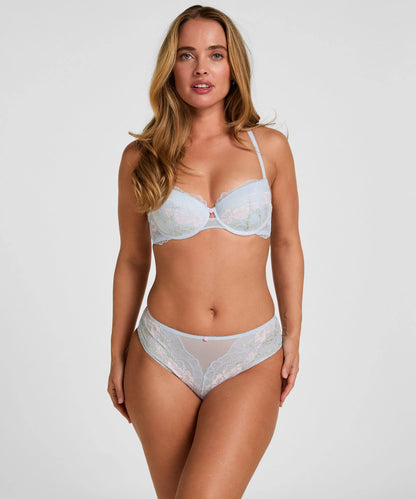 Hunkemoller Blue Women Miri High Waisted Brazilian SKU: 304863_Blue Image 01